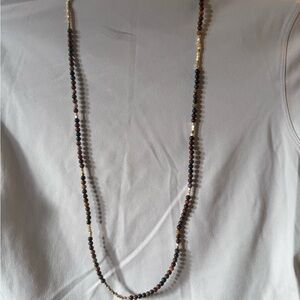 Elegant Beaded Necklace with Gold Accents